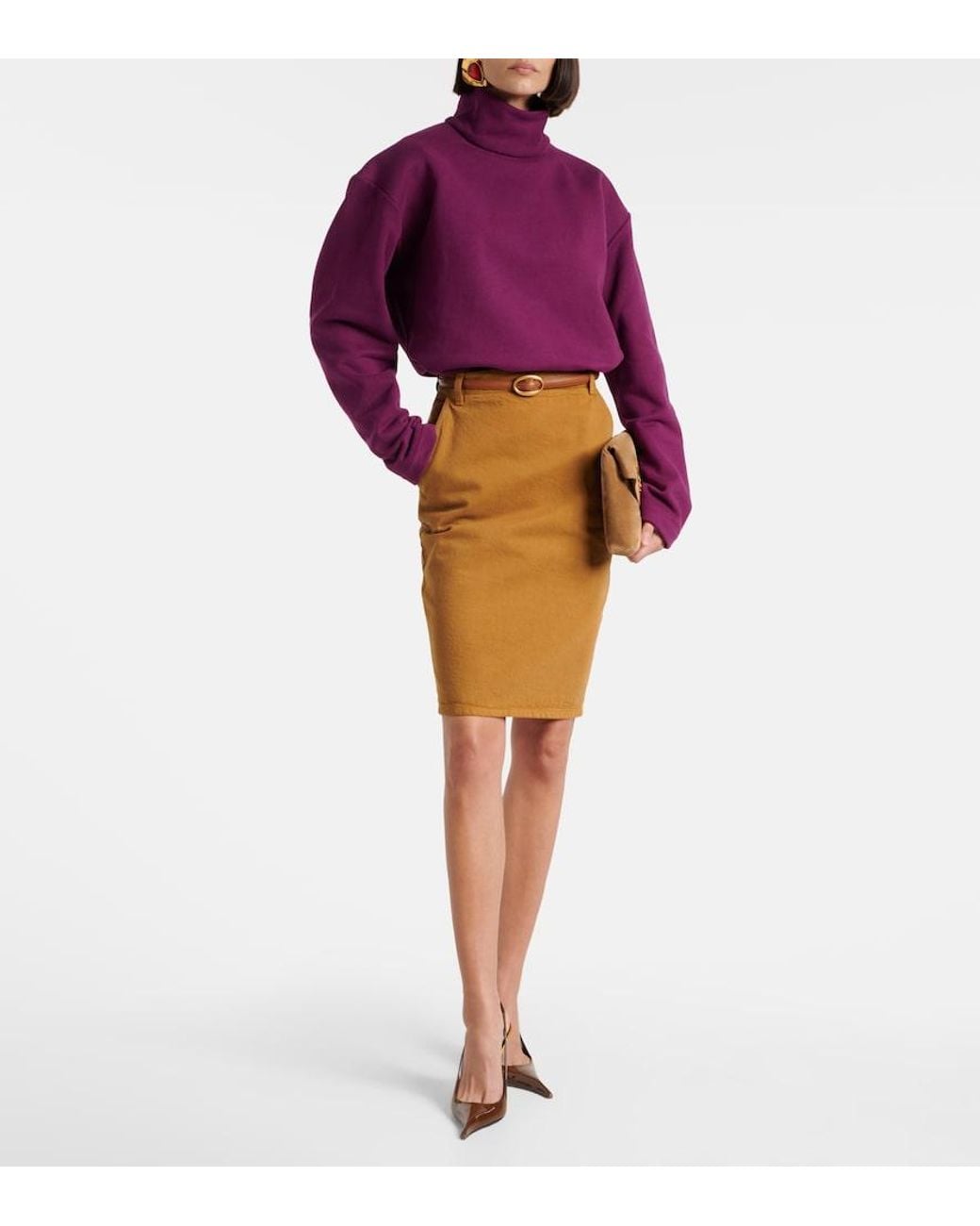 Saint Laurent Purple Cotton Fleece Sweatshirt