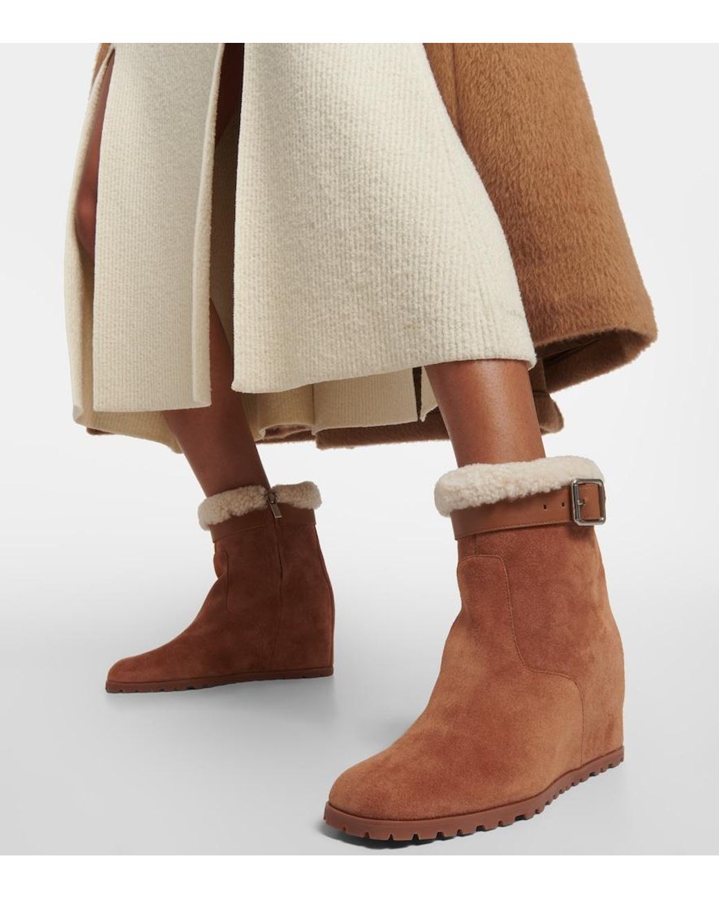 Jonathan Simkhai Brown Avery Suede Wedge Ankle Boots