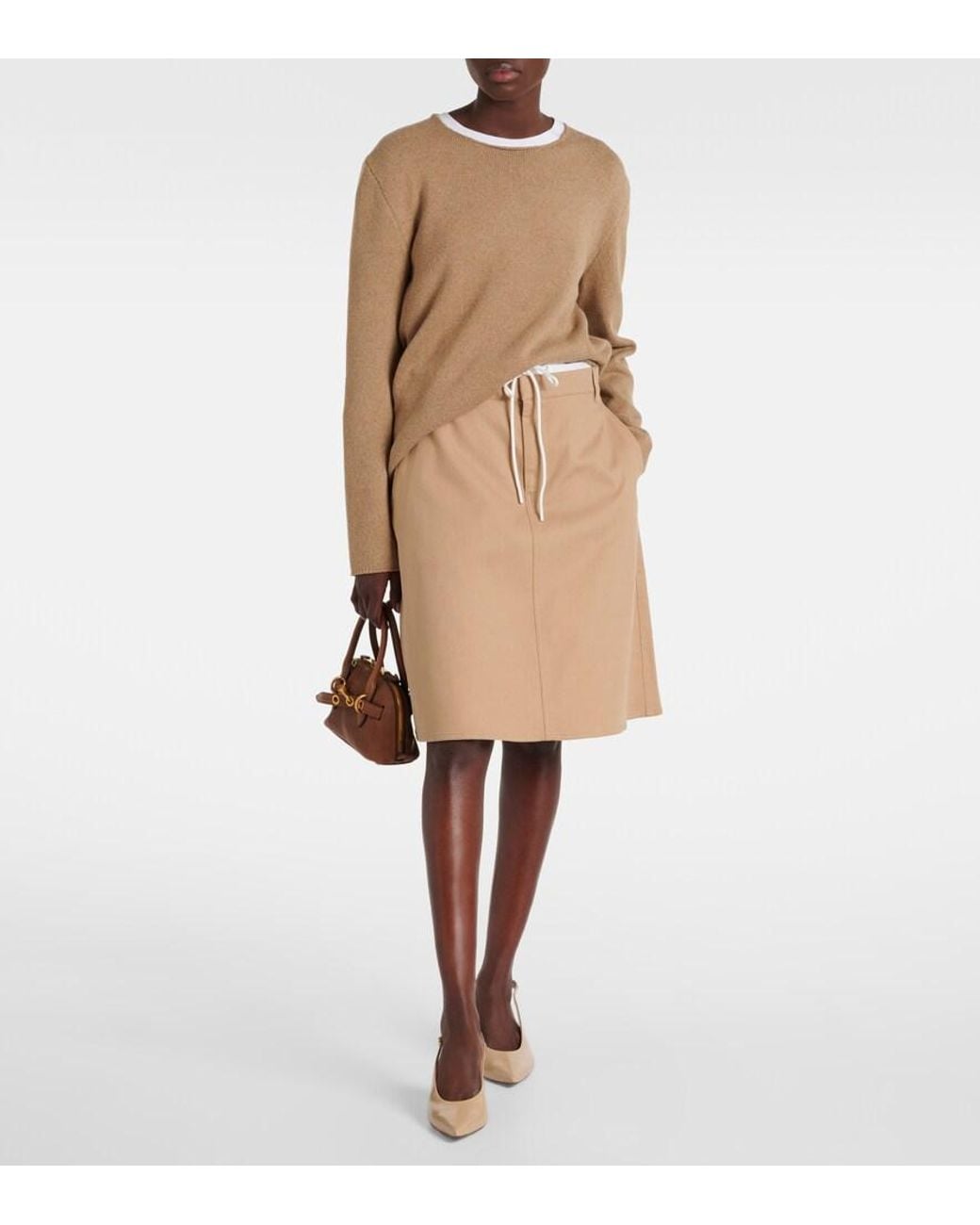 Vince Natural Midirock Aus Baumwoll-Twill