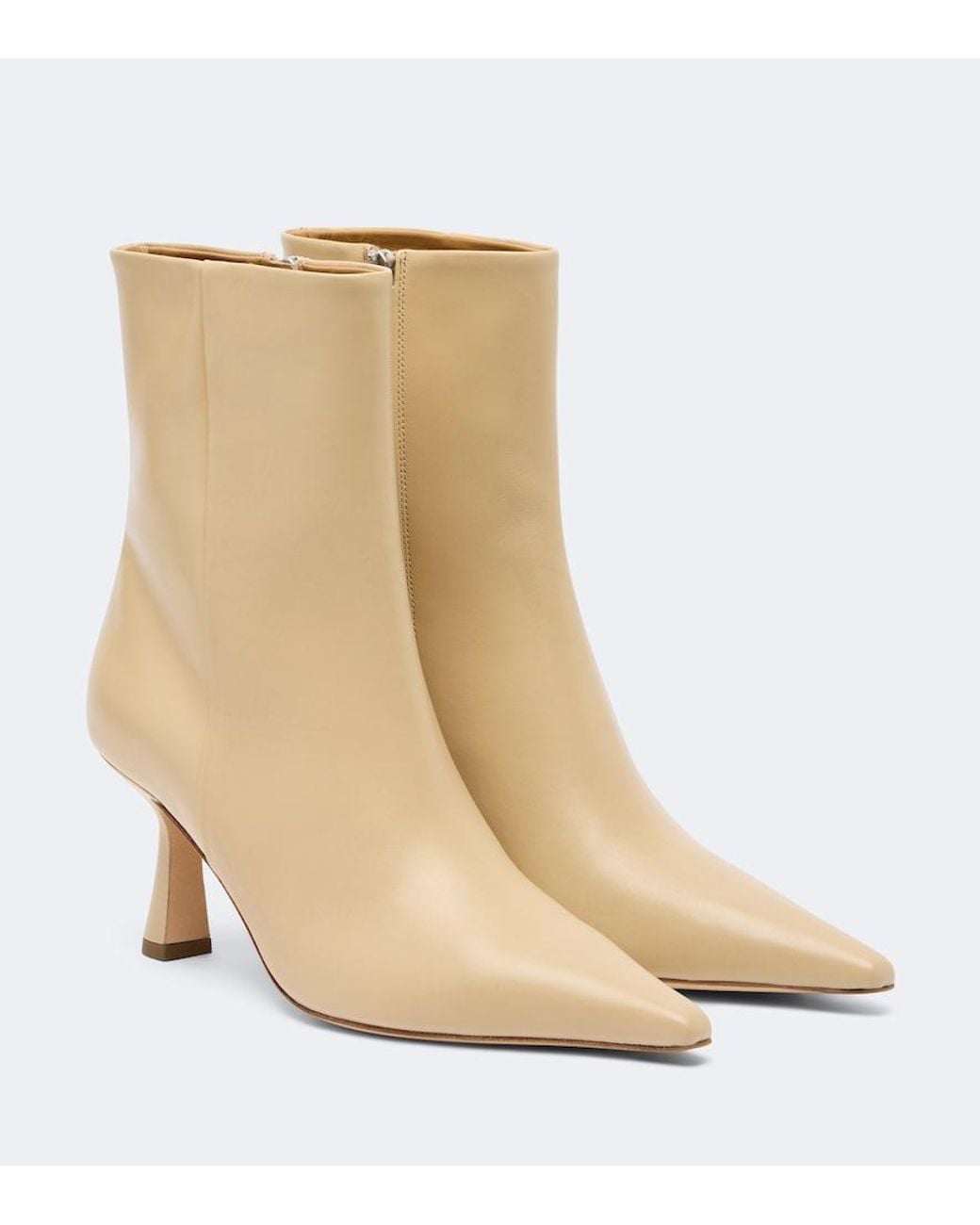 Aeyde Natural Vivi Leather Ankle Boots