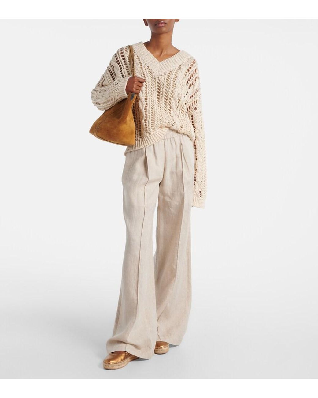 Gianvito Rossi Brown Elda Metallic Leather Espadrilles