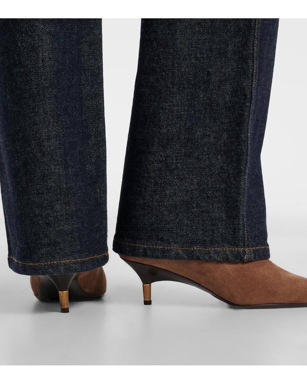Khaite Brown Bella Suede Ankle Boots