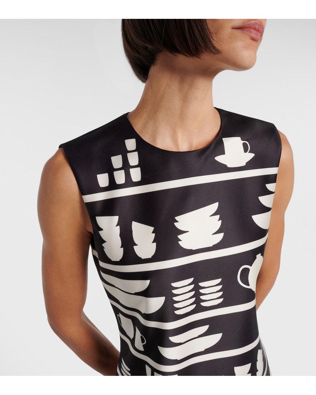J.W. Anderson Black Mini Shift Printed Minidress