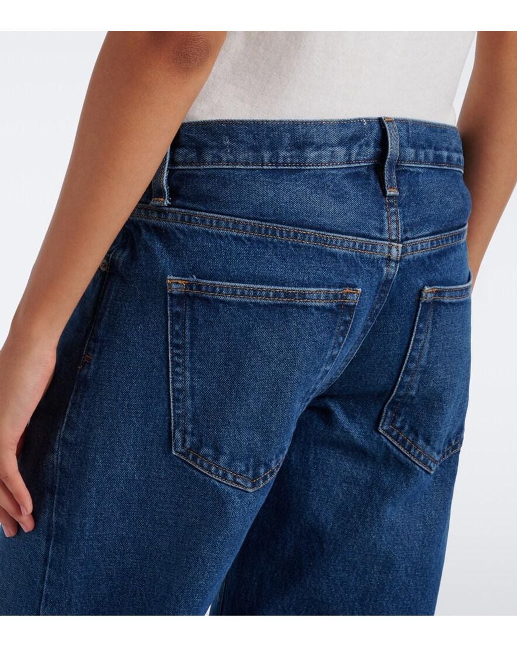 FRAME Blue Low Bow Wide-Leg Jeans