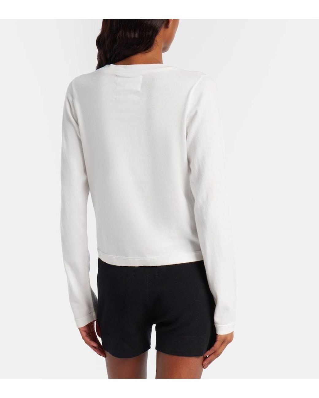 Extreme Cashmere White N°451 Lisa Cotton And Cashmere Top