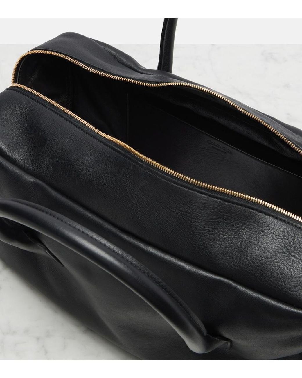 Calvin Klein Black America Medium Leather Tote Bag