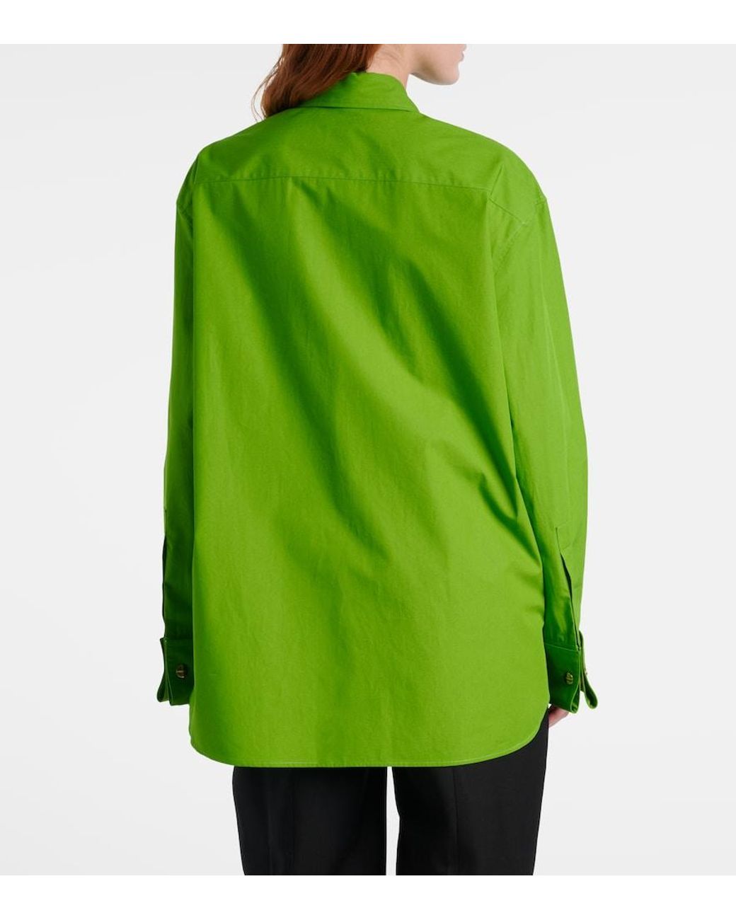 Khaite Green Newton Cotton Poplin Shirt