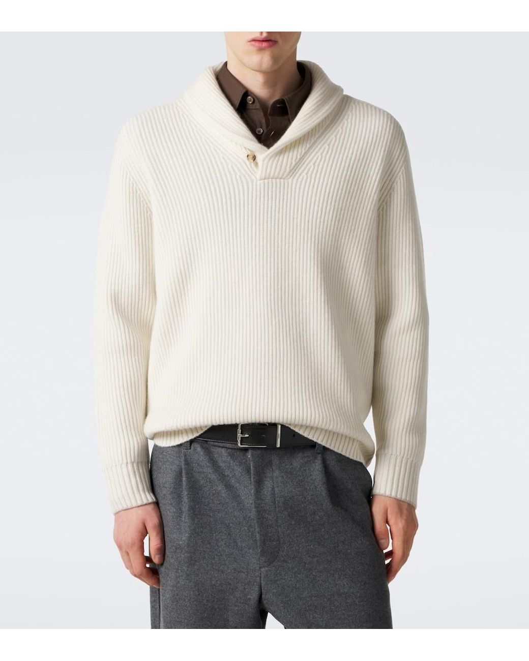 arch4 White Mr Timothy Ribbed-Knit Cashmere Sweater for men