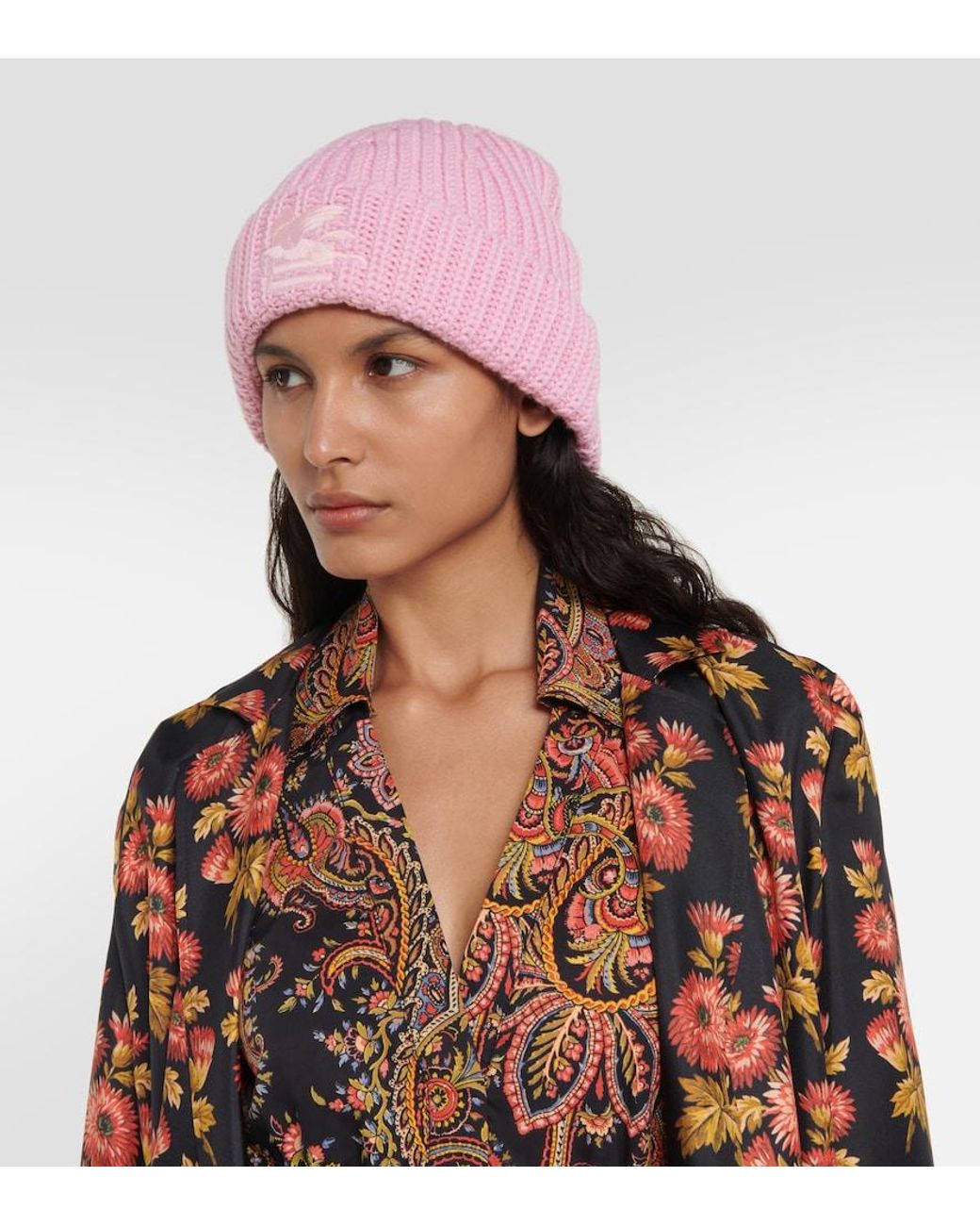 Bonnet En Laine À Logo Brodé Etro en coloris Pink