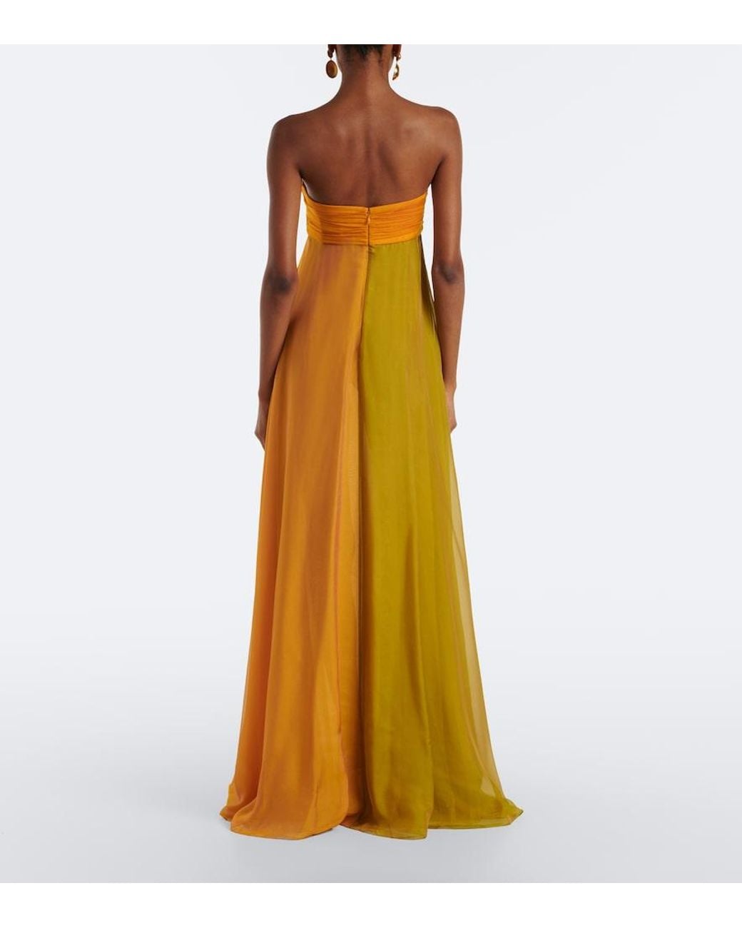 retroféte Yellow Lunaria Chiffon Maxi Dress