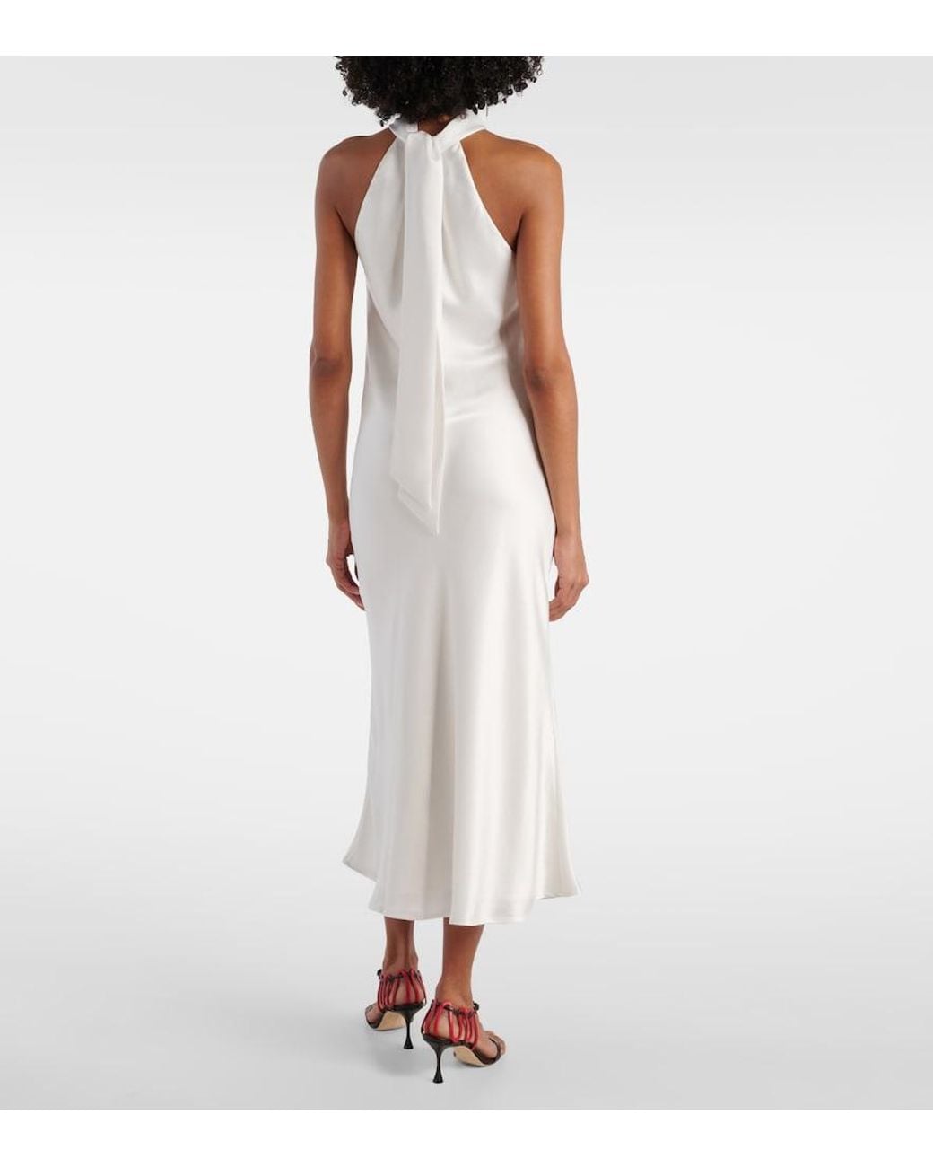 Galvan White Bridal Midikleid Sienna Aus Satin