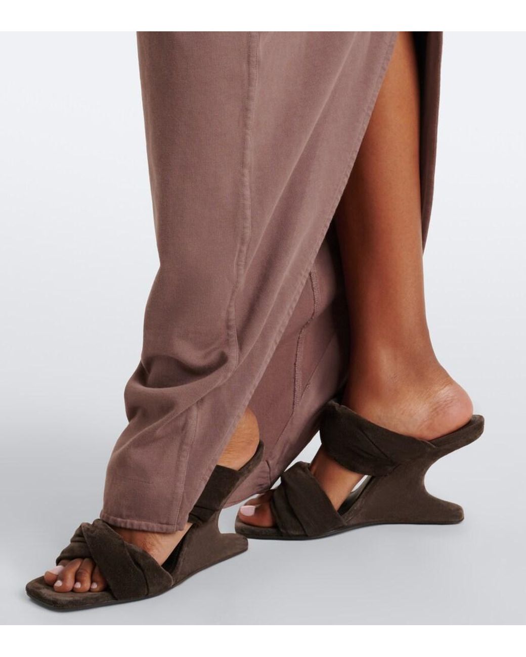 Rick Owens Brown Drkshdw Pull On Pillar Cotton Maxi Skirt