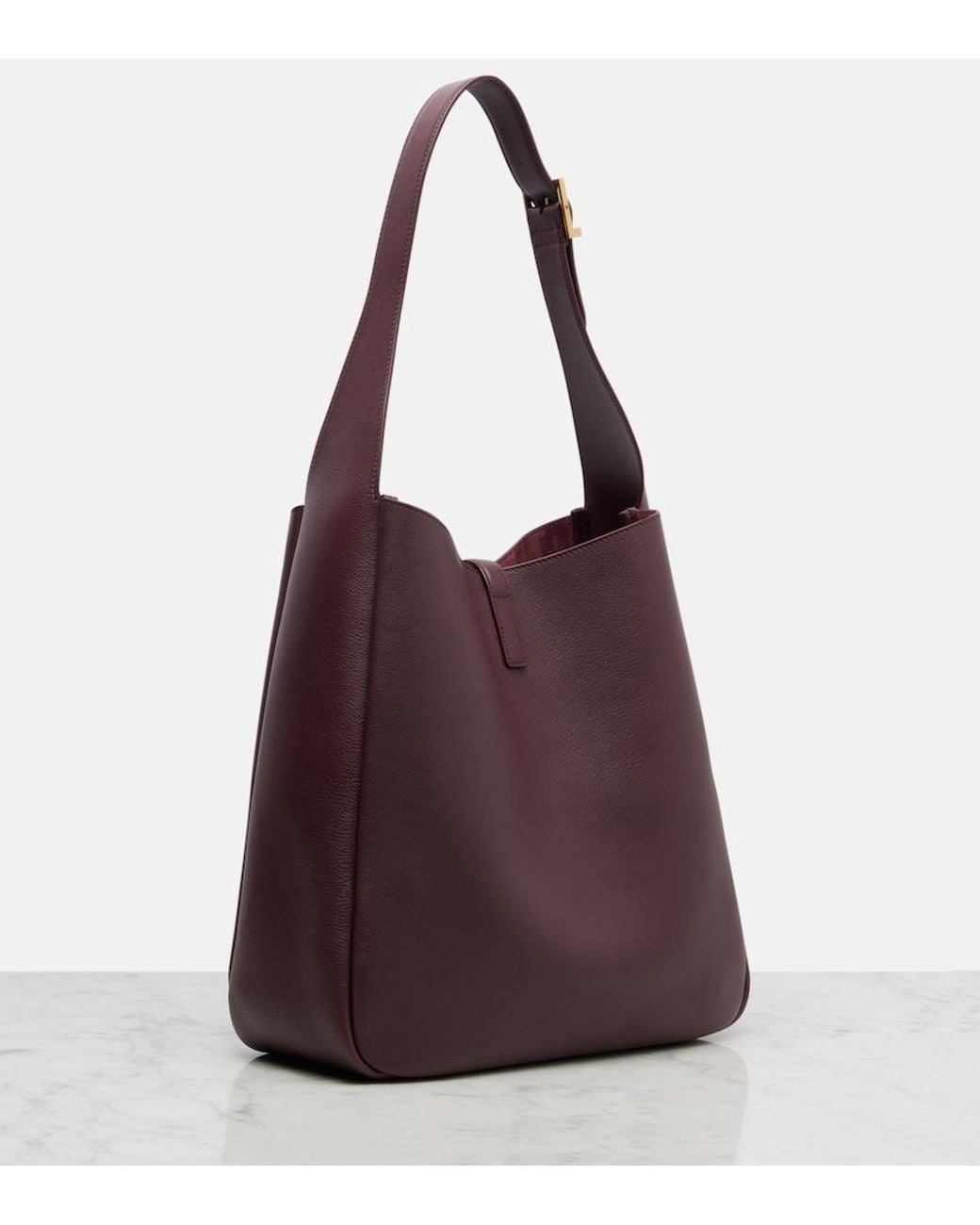 Saint Laurent Purple Le 5 A 7 Large Leather Shoulder Bag