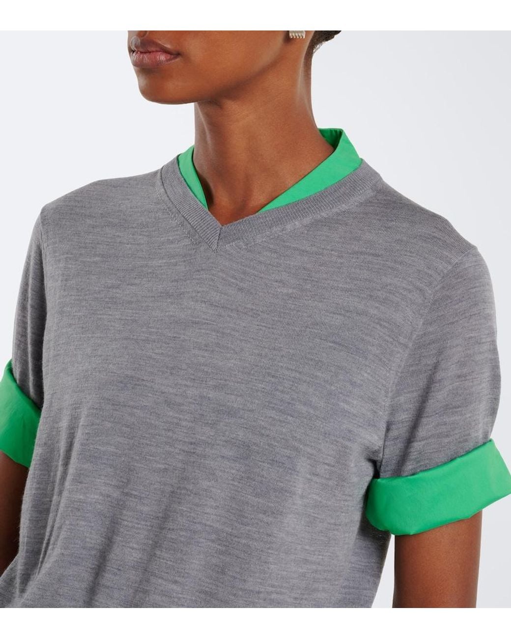 Dorothee Schumacher Green Layered Virgin Wool Top