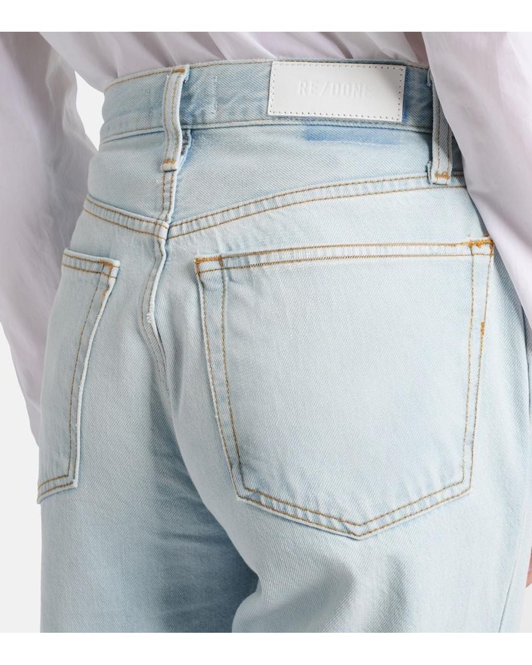 Re/done Blue Loose High-Rise Straight Jeans