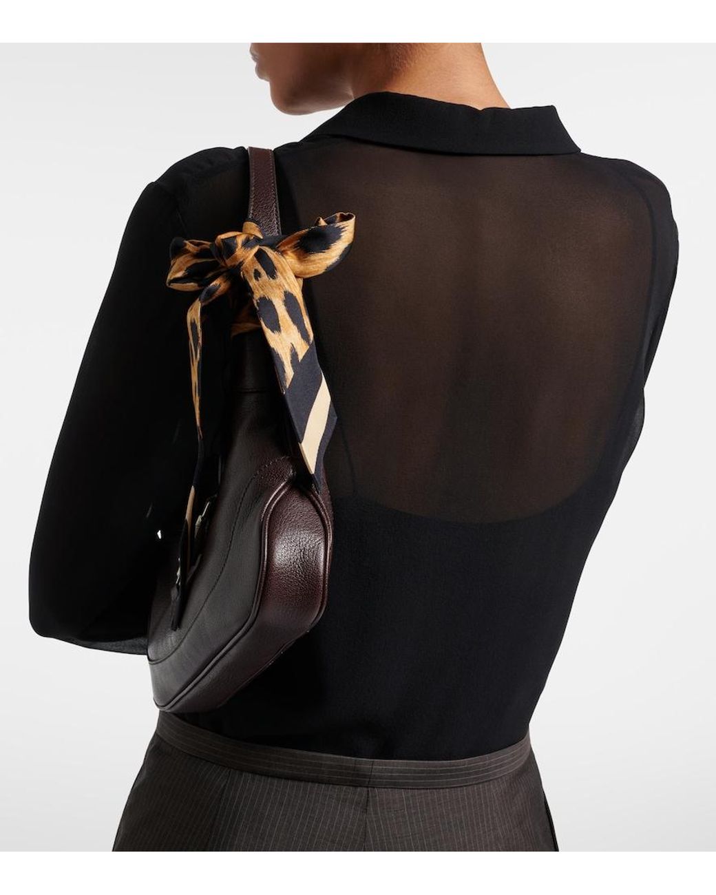 Gucci Metallic Leopard-Print Silk Twill Scarf