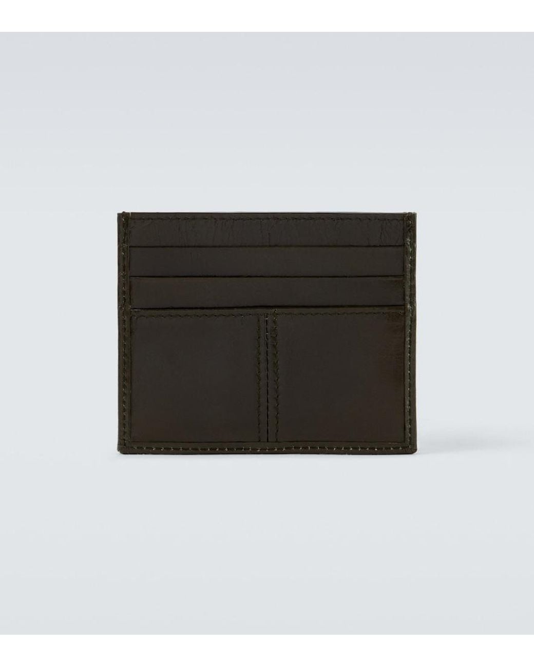 Prada Black Logo Leather Card Holder for men
