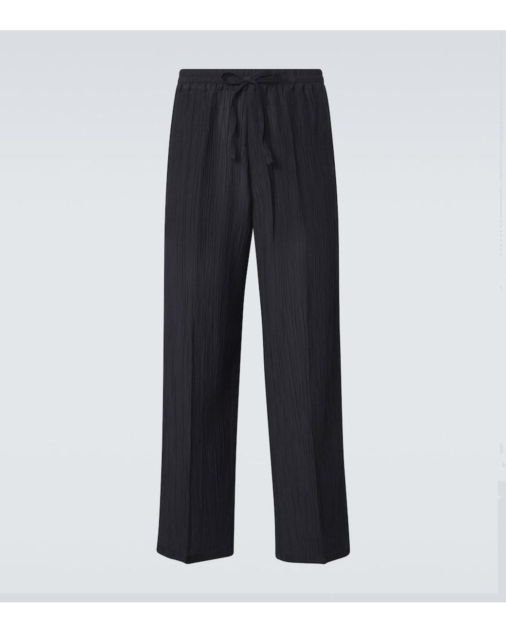 Umit Benan Blue Julian Linen And Cotton Straight Pants for men