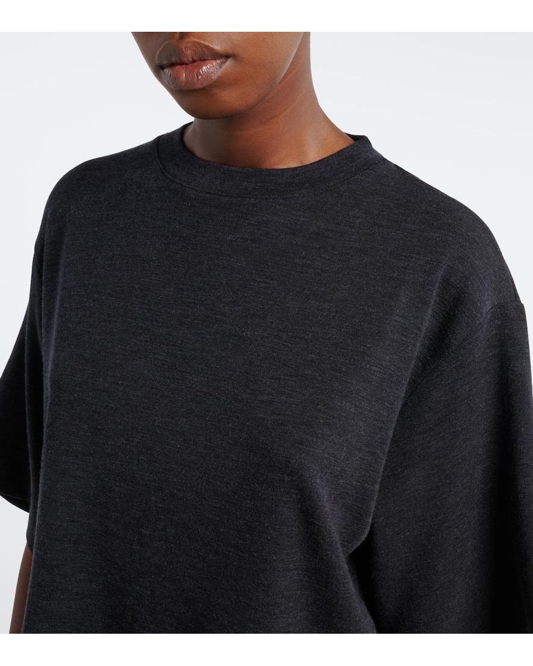 Rohe Black Knitted Wool T-Shirt