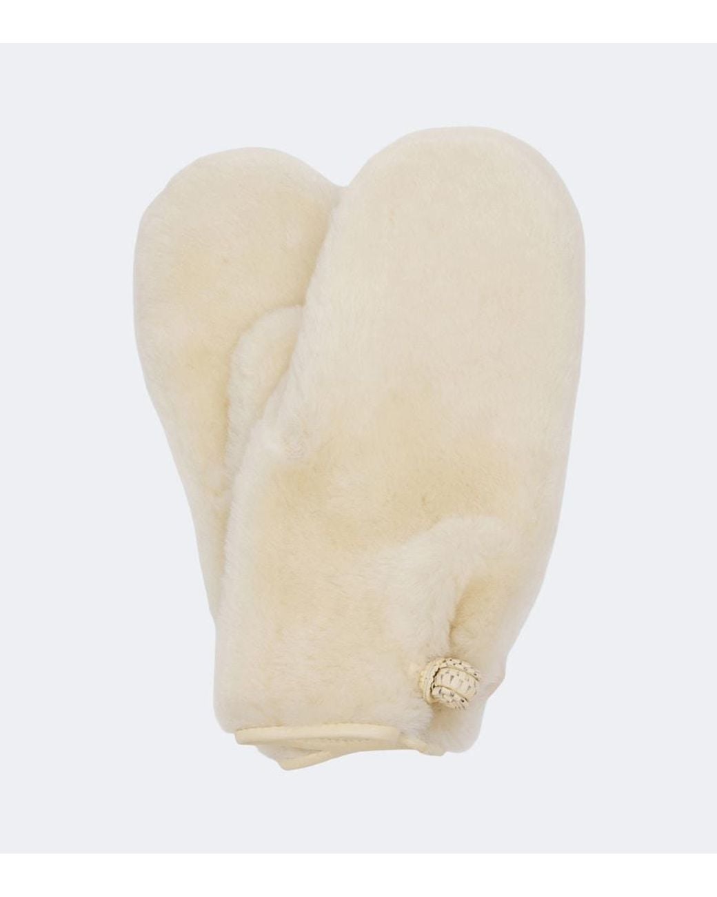 Magda Butrym White Shearling Mittens