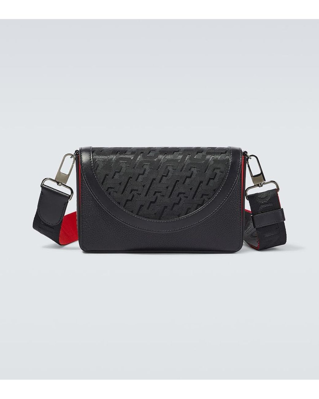 Black monogram leather crossbody bag hotsell