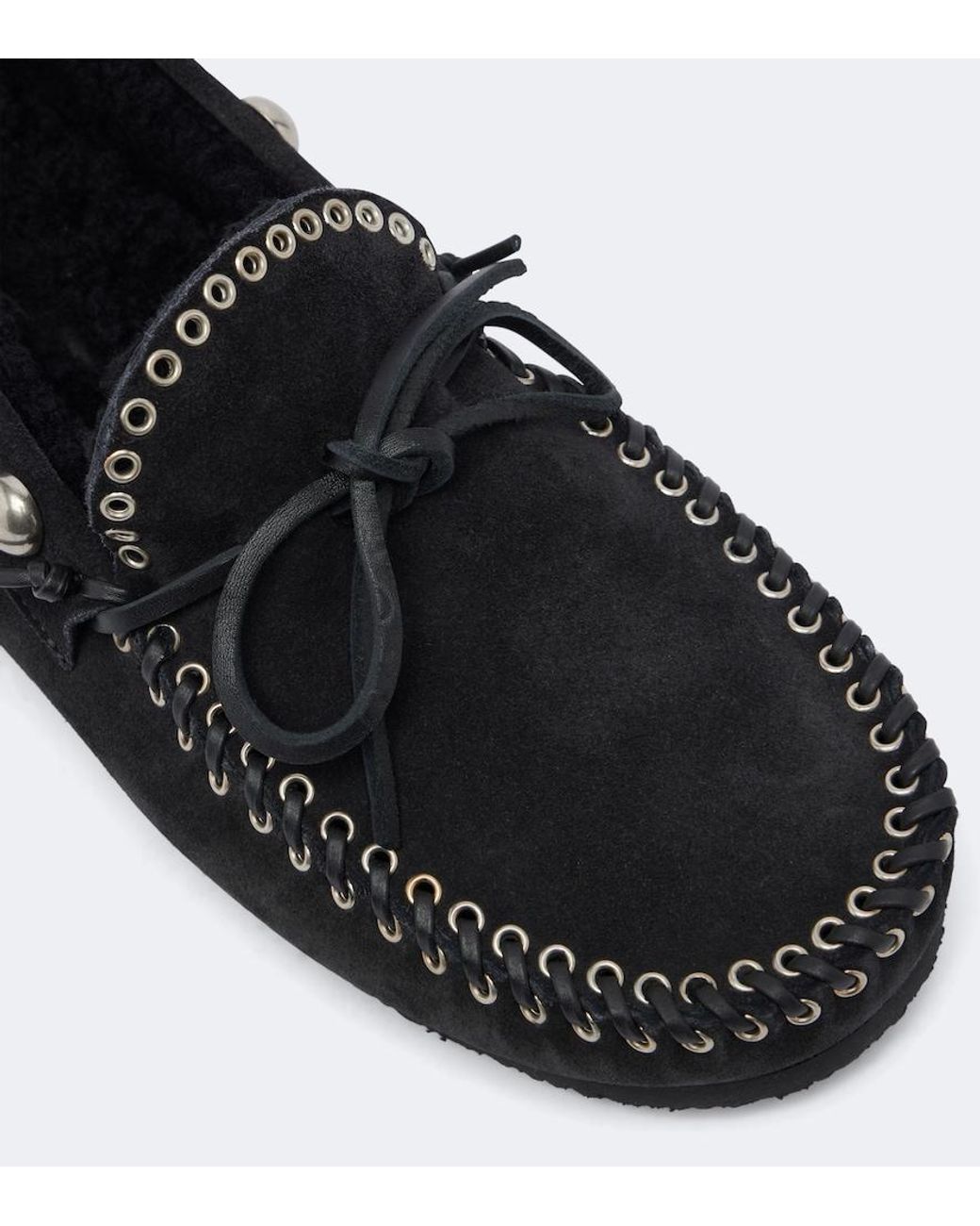 Isabel Marant Black Fitza Shearling-Lined Suede Loafers