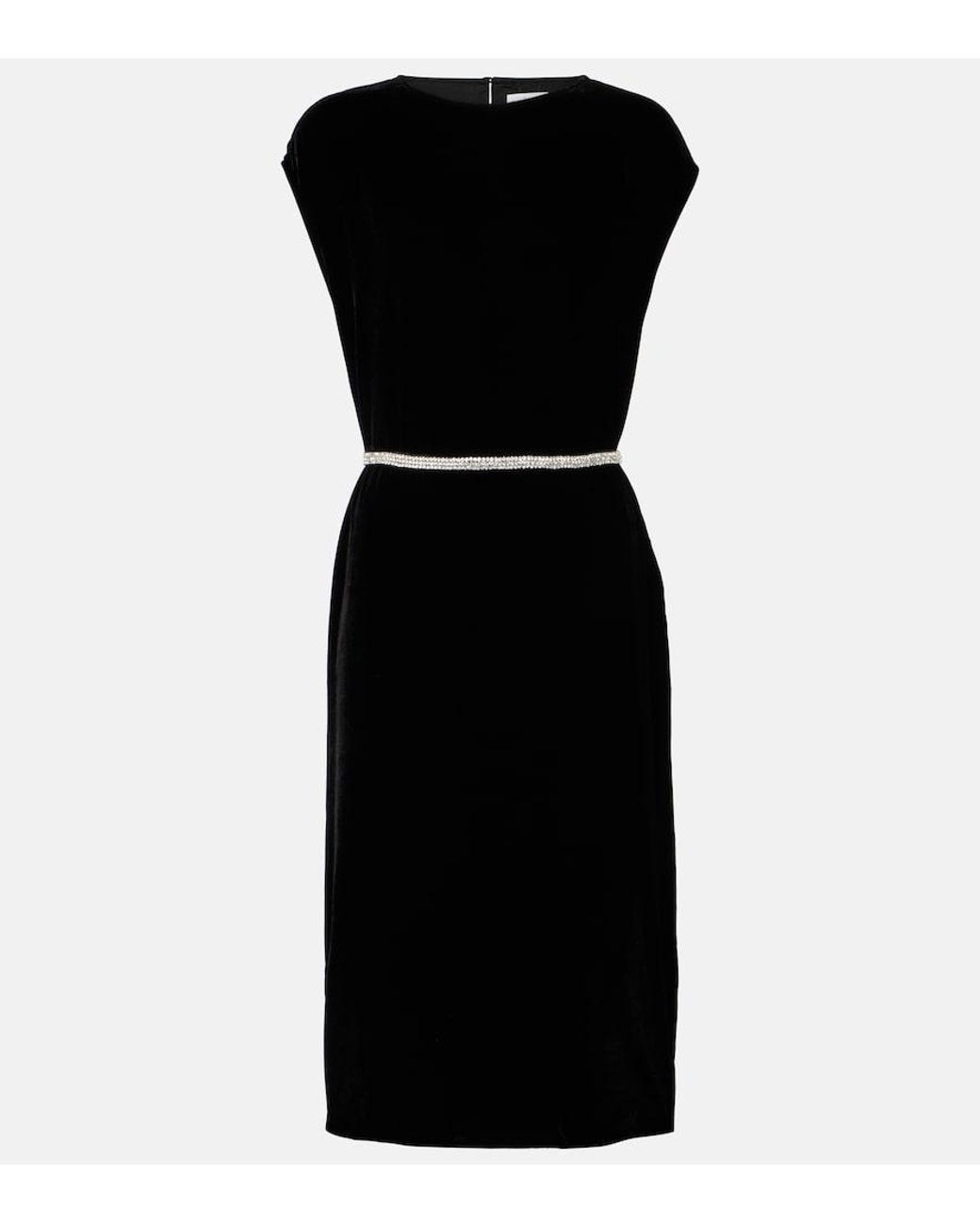 Velvet Black Midi Dress