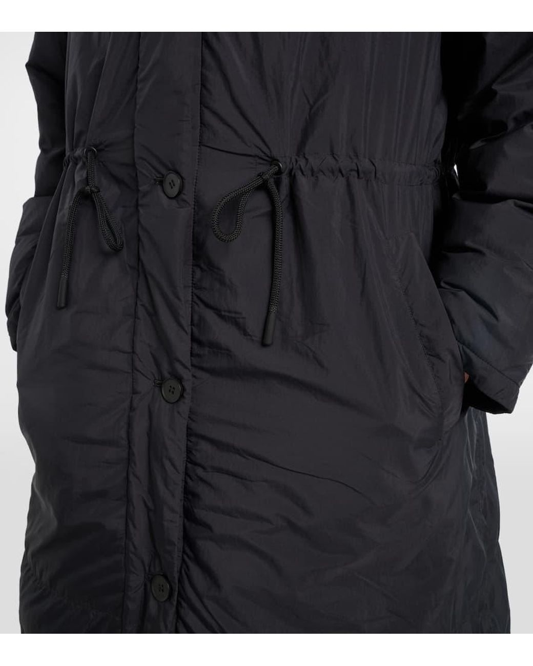 Yves Salomon Black Hooded Shearling-Trimmed Down Coat