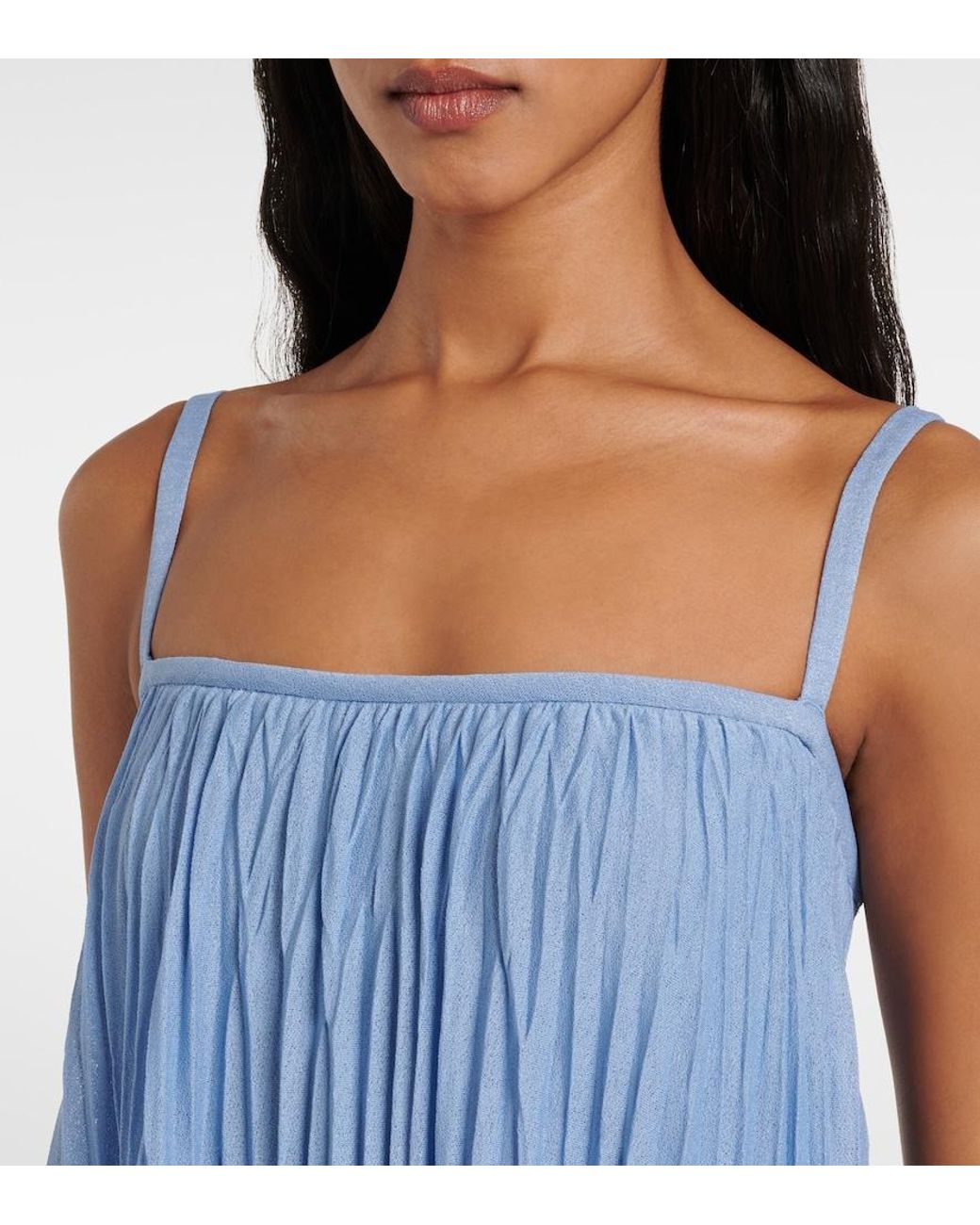 Proenza Schouler Blue Label Clyne Pleated Jersey Maxi Dress