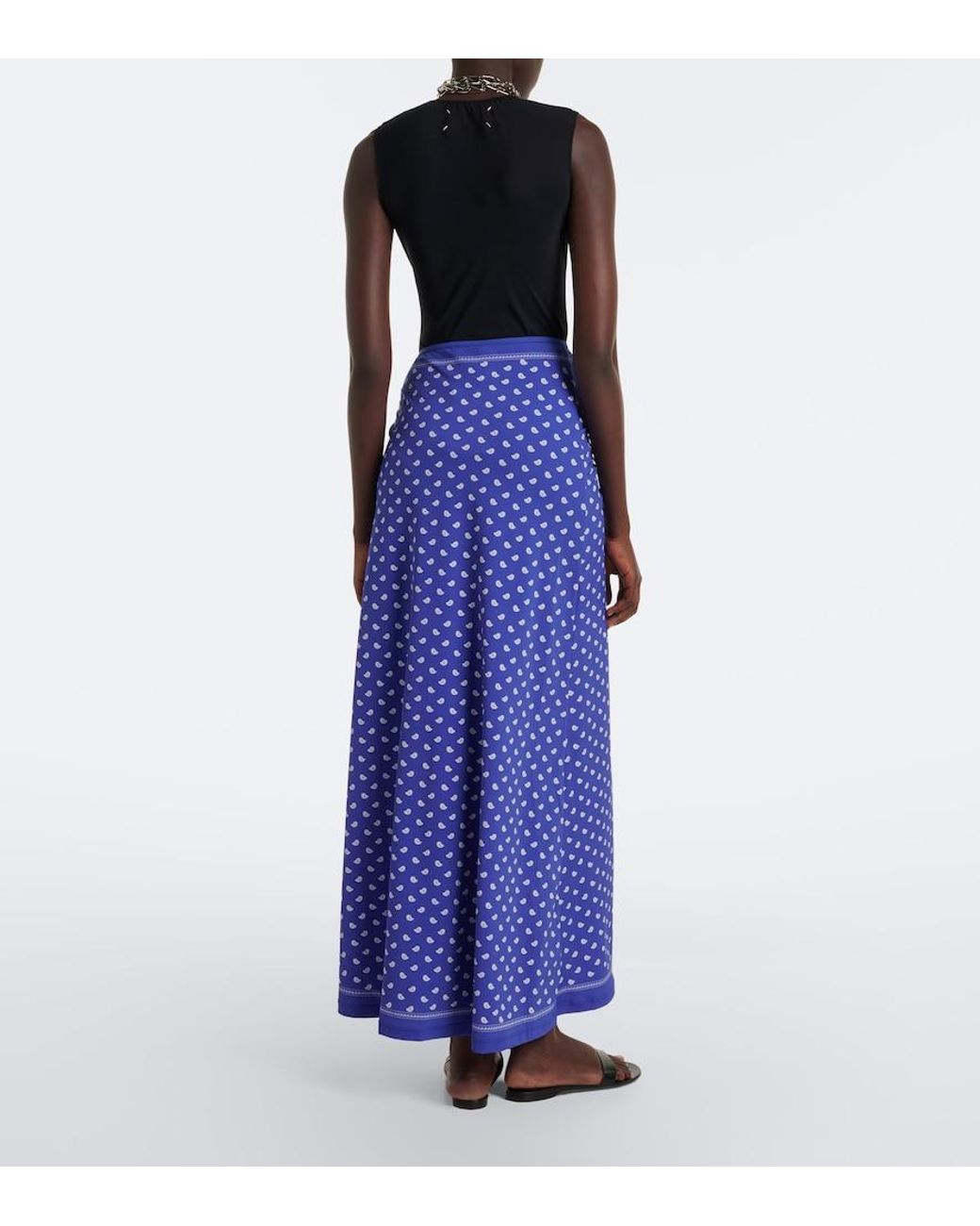 Christopher Esber Blue Ruched Orbit Bandana Maxi Skirt