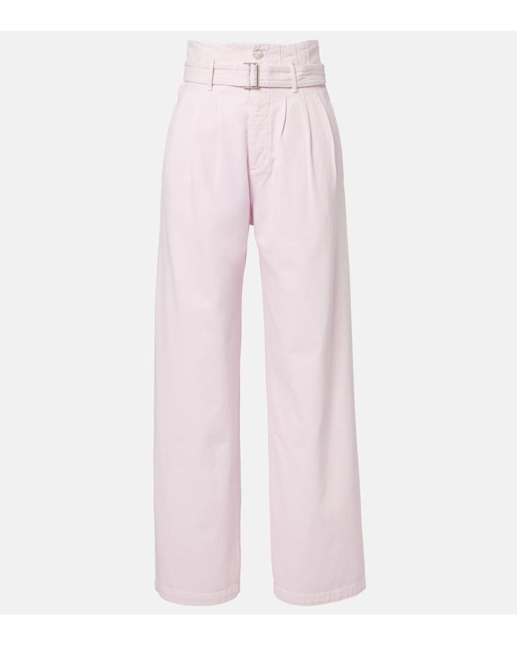 Agolde Pink X Maria Mcmanus Belted Wide-Leg Jeans