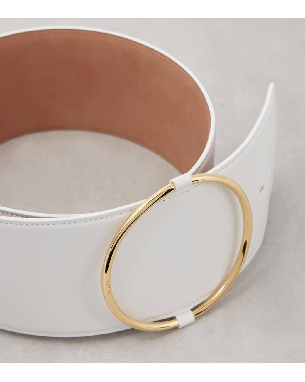 Alaïa White Ring Leather Belt