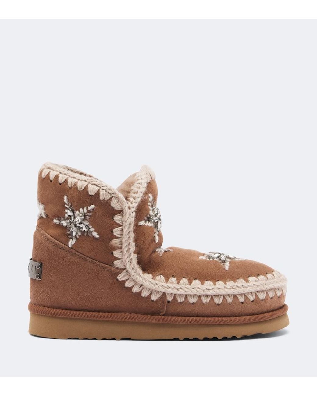 Mou Brown 18 Embellished Suede Ankle Boots