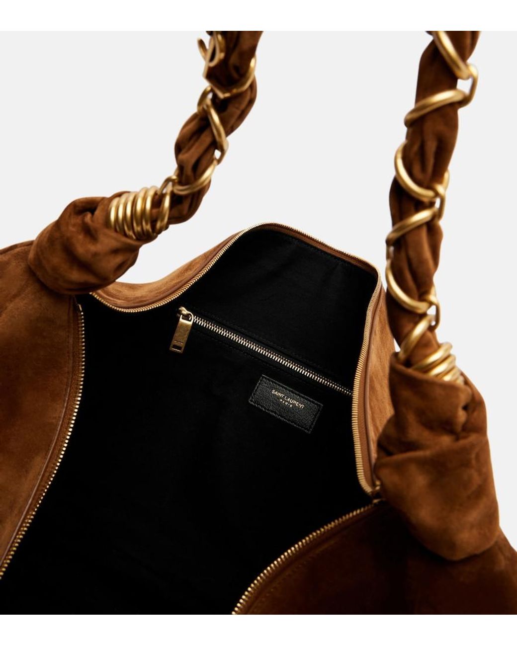 Saint Laurent Brown Amalia Suede Shoulder Bag
