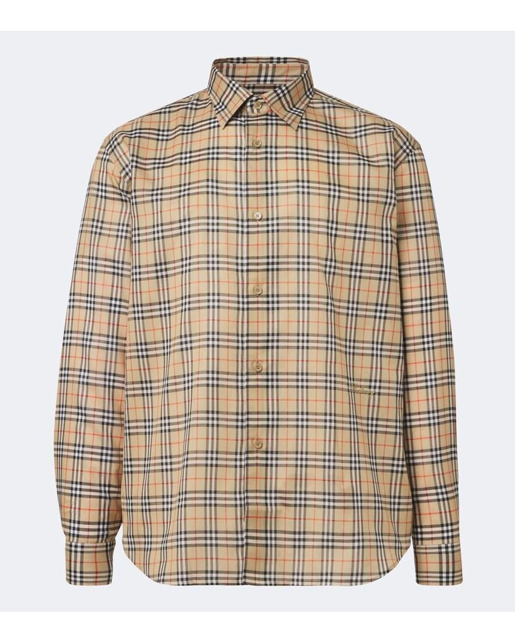 Camicia Check di Burberry in Brown da Uomo
