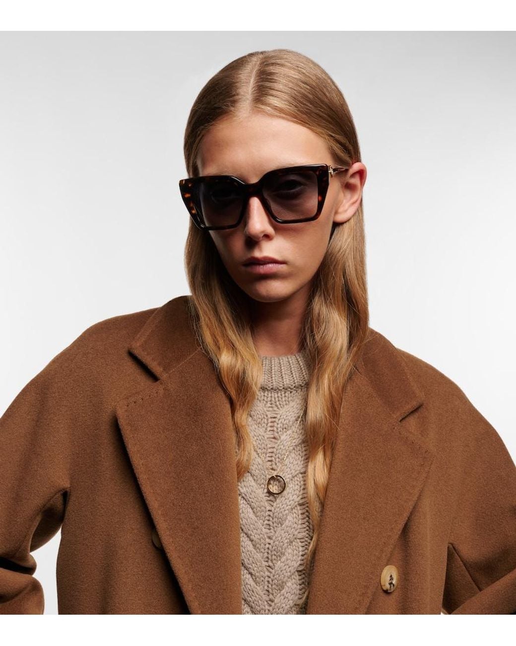 Fendi Blue Ff Diamonds Cat-Eye Sunglasses