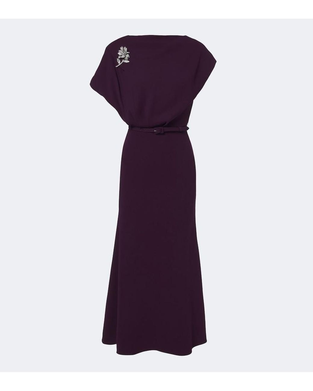 Roland Mouret Purple Embellished Cady Cocktail Dress