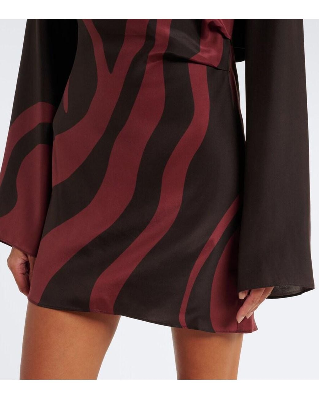 Sir Black Printed Silk Satin Minidress
