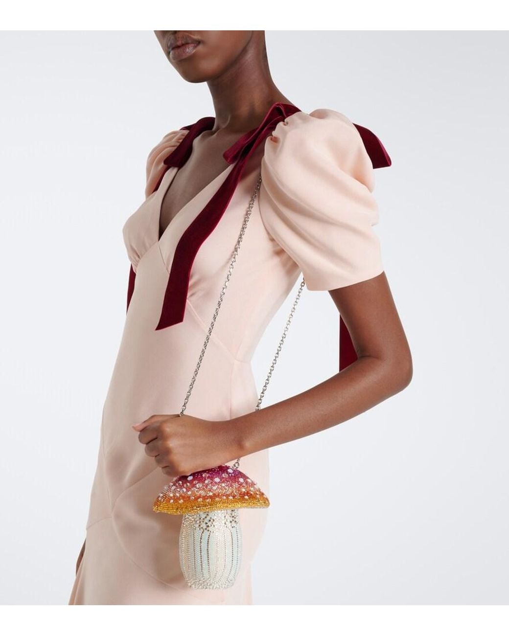 Judith Leiber Pink Mushroom Toadstool Embellished Clutch