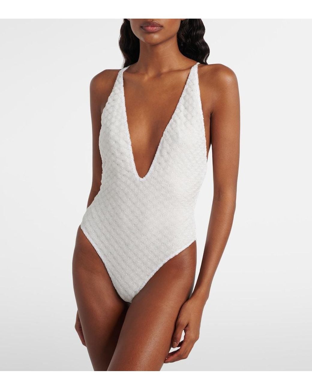 Missoni White Lame Swimsuit