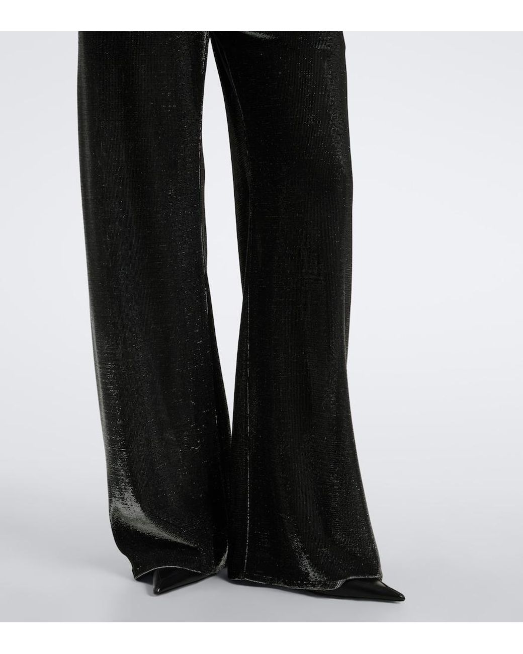 Gucci Black Embellished Wide-Leg Pants
