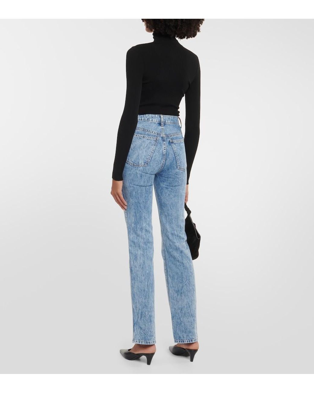 Khaite Blue Danielle High-Rise Straight Jeans