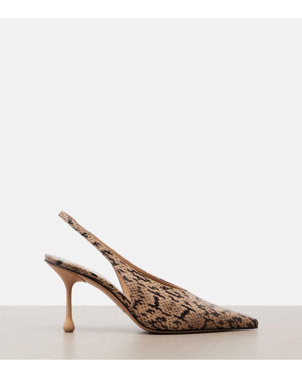 Jimmy Choo Natural Isa Snake-Effect Leather Slingback Pumps