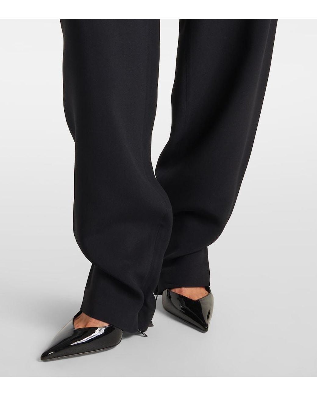 The Attico Blue High-Rise Tapered Pants