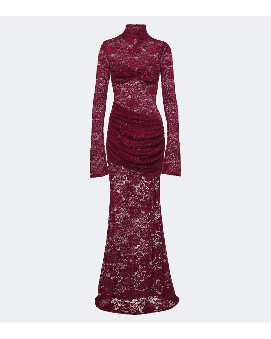 Bananhot Red Francisca Guipure Lace Gown