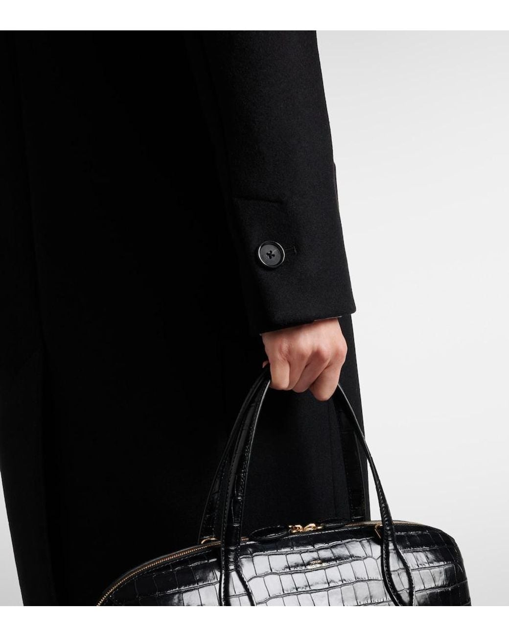 Totême Black Wool-Blend Coat