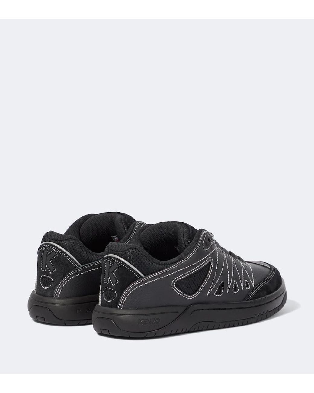 KENZO Black Pxt Leather Sneakers for men