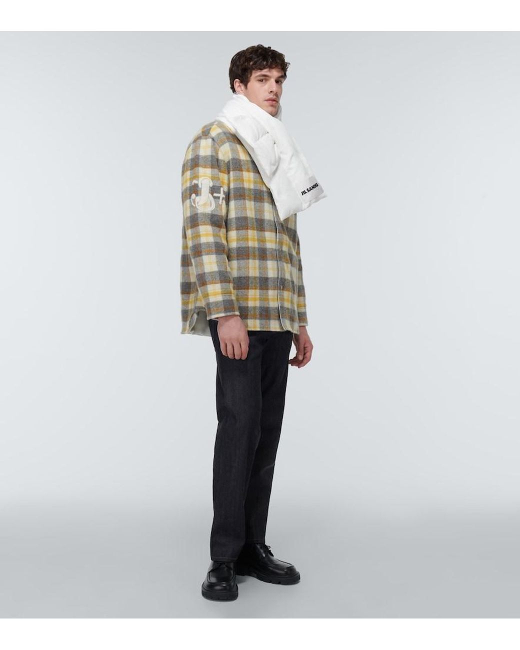 Jil Sander White Padded Down Scarf for men