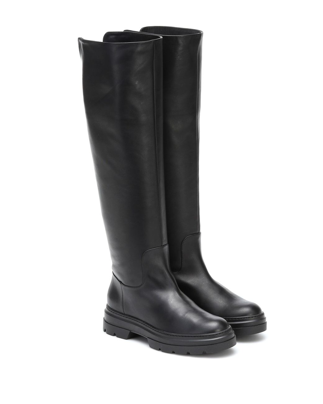 Max Mara Leather Knee-high Boots in Black - Lyst