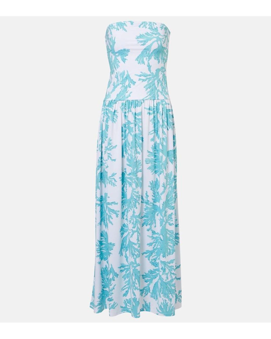 Alexandra Miro Blue Ottilie Printed Maxi Dress